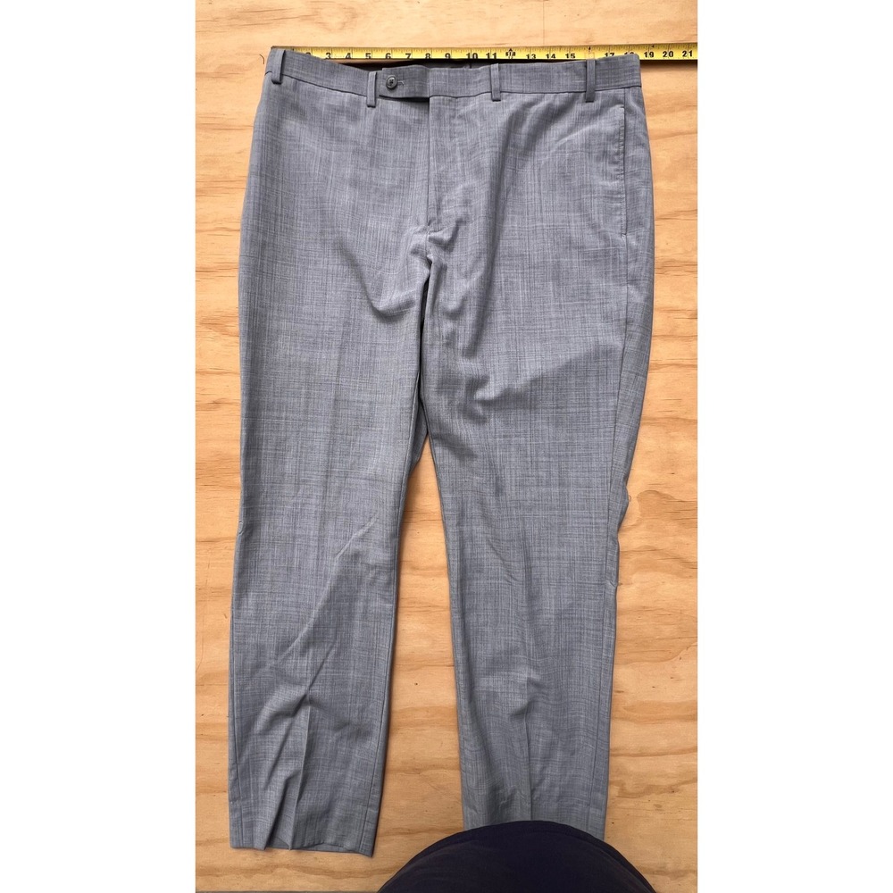 Calvin Klein mens dress Pants Gray Flat Front Trousers 37x29 Business Casual